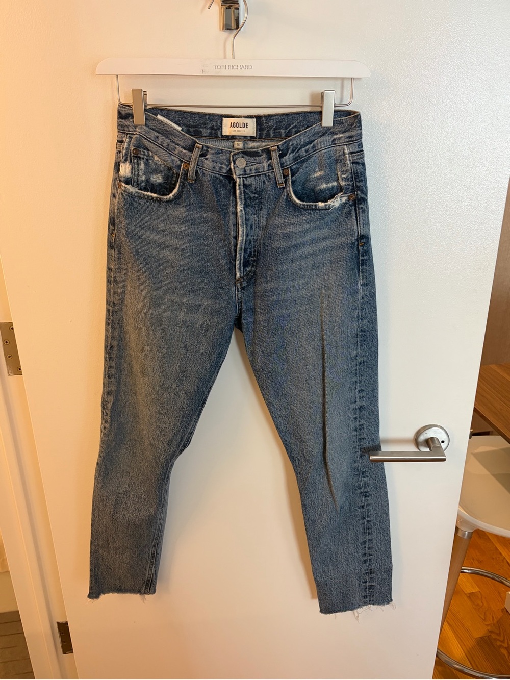 Agolde Women’s Vintage Washed Blue Slim Straight Jeans